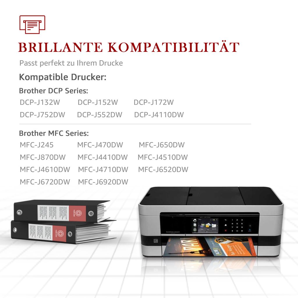 5 Druckerpatronen kompatibel mit Brother  MFC-J245 MFC-J6920DW MFC-J4510DW 