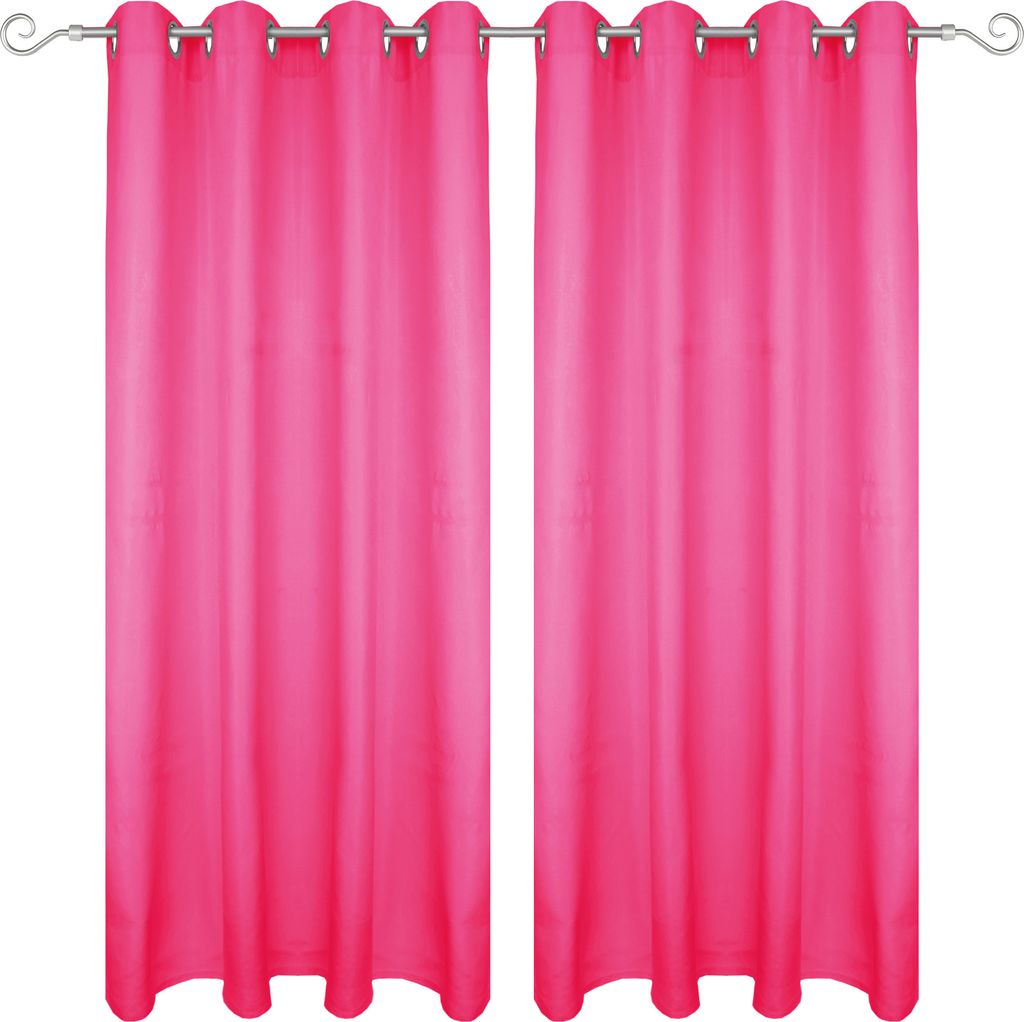 Gardine mit Ösen 140x145 cm ( Breite x Länge ) in Pink, blickdichter Vorhang, Ösenvorhang in vielen Variationen