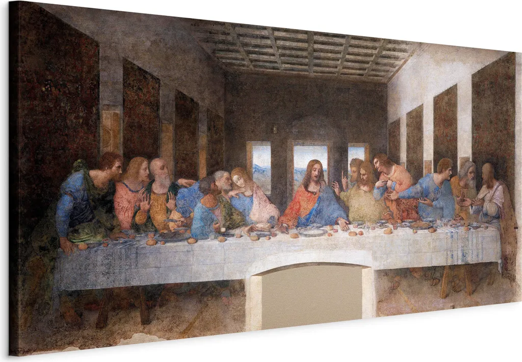 Offerta Quadro Ultima Cena 120x60 cm - Stampa su Tela TNT l-G-10128-b-a