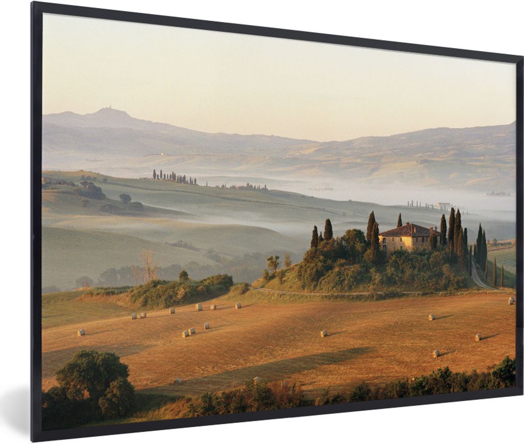 MuchoWow Gerahmtes Poster Toskana - Landschaft - Italien 30x20 cm - Poster mit Schwarzem Bilderrahmen Wandposter Rahmen Foto Bilder - Kunstdruck ...
