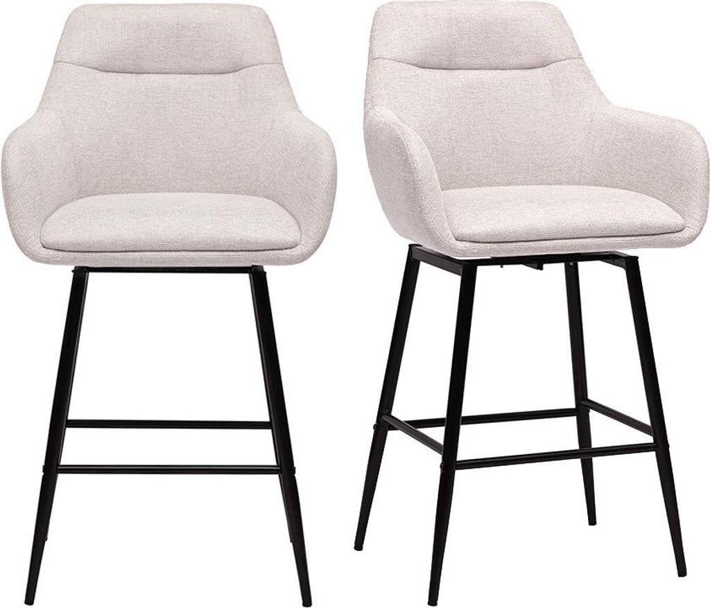 Miliboo - Drehbare Barhocker 360° aus Stoff in Samtoptik Produktbild 