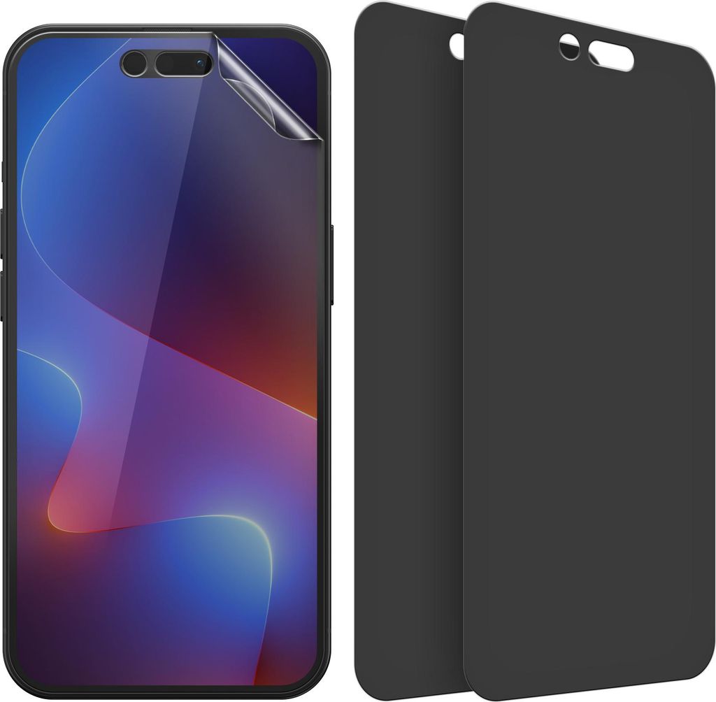kwmobile 3x Sichtschutz Schutzfolie für Apple iPhone 16 Pro Folie - Displayschutz Privacy Screen Protector - Sichtschutzfolie Handyfolie Displayfolie