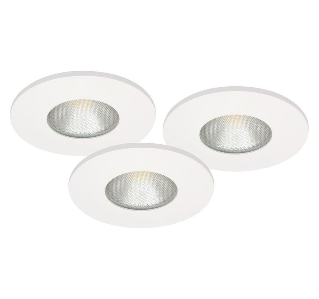 3er Set LED Einbau Decken Lampen weiß Küchen Spots verstellbar Karton beschädigt 