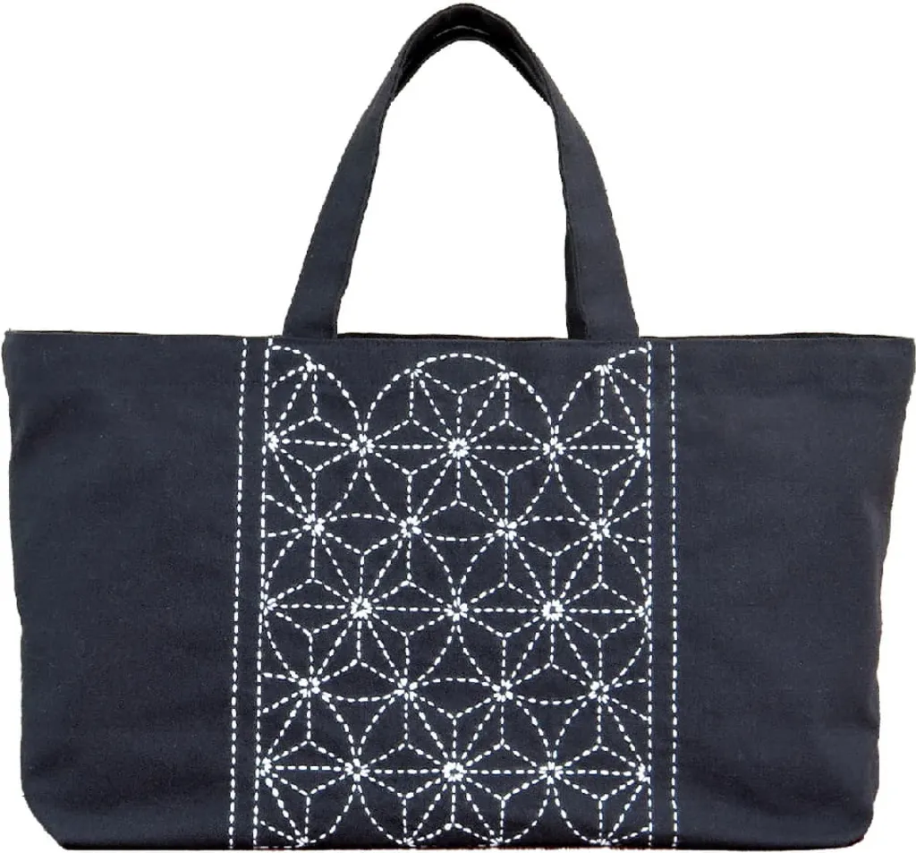 Kit Ricamo Sashiko Olympus Borsa Mini Tote 22x42x10cm Made in Japan