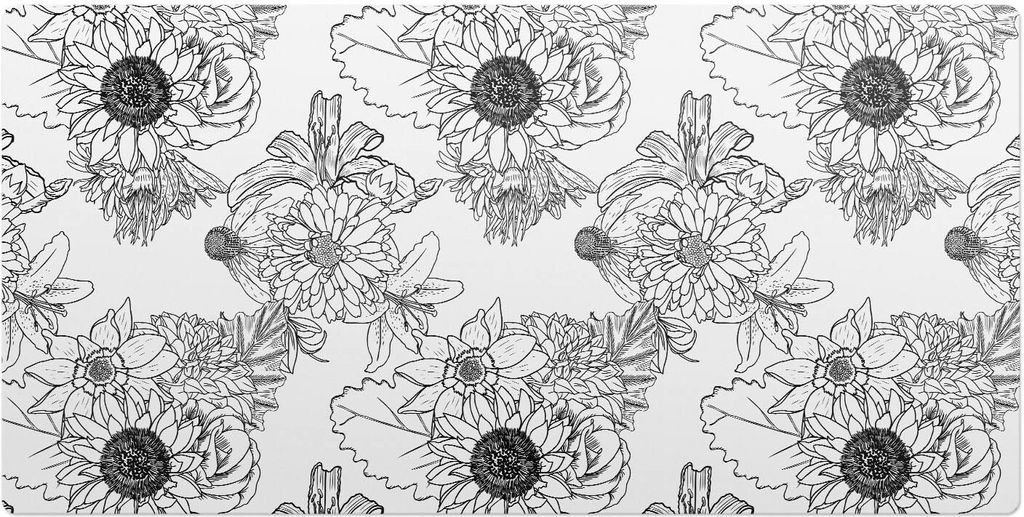 Florales Lineares Muster– Schreibtischunterlage – Schreibtisch Tischunterlage – 90x45 cm – Unterlage Groß Schreibtischmatte