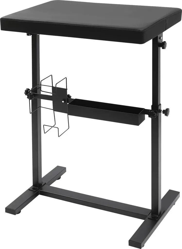 Accoudoir tatouage réglable 66-98 cm avec coussin XL 60x40 cm noir