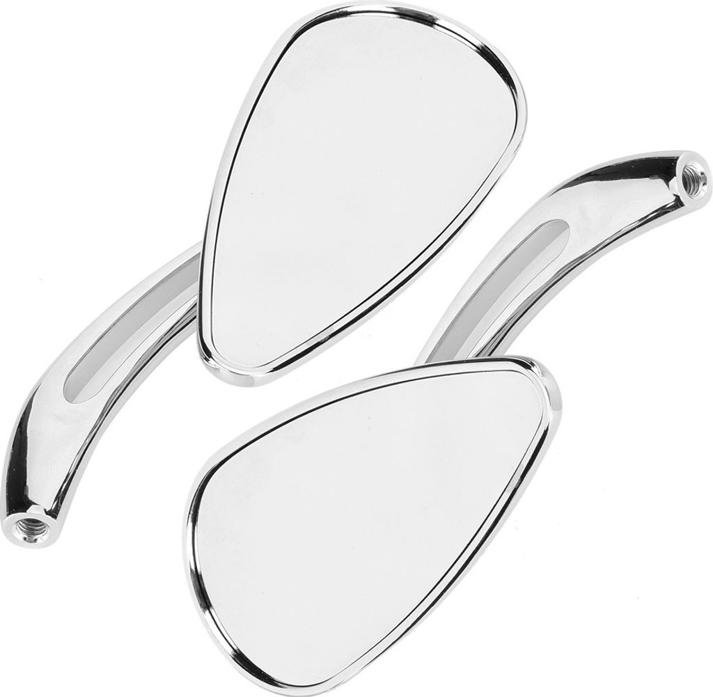 2pcs Motorrad verchromt Rückspiegel 8mm 10mm Gewinde Schädel Teardrop Lenker Reflektor