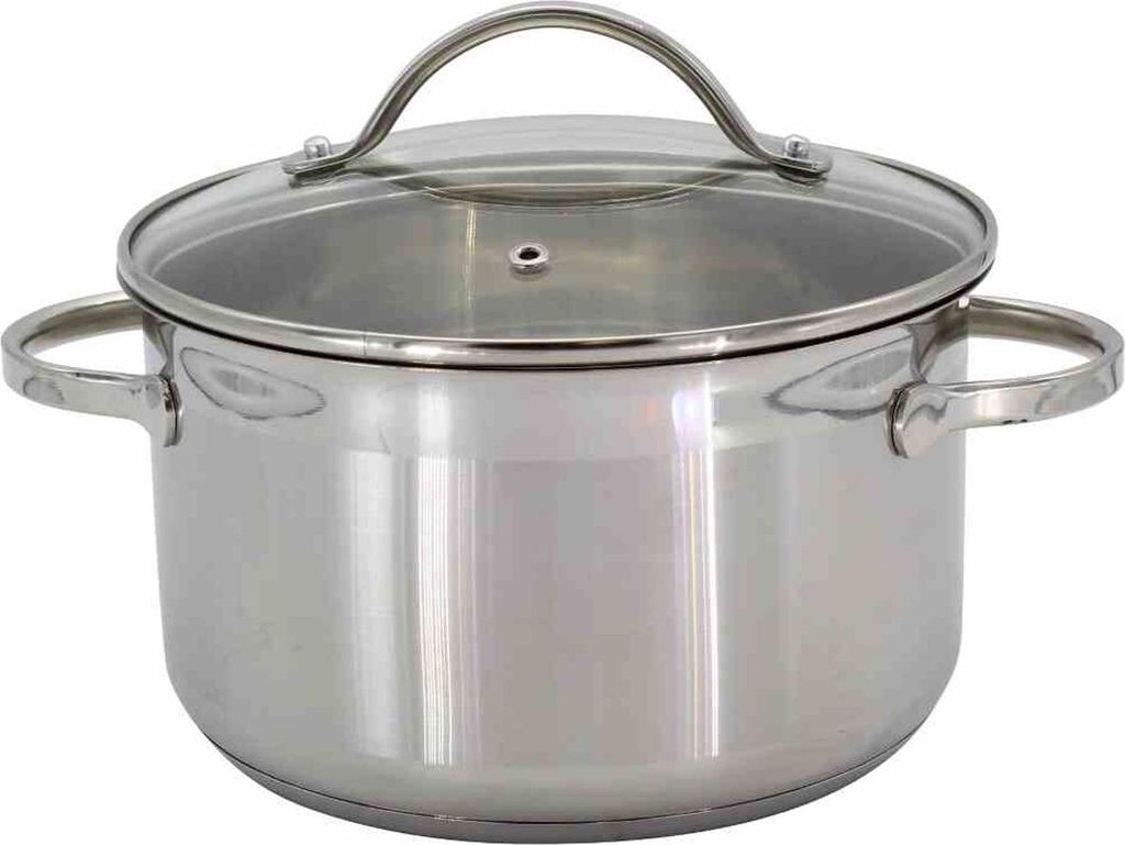 KRÜGER Fleischtopf Ohio Edelstahl 24 cm 5,5 l, Glasdeckel Produktbild 
