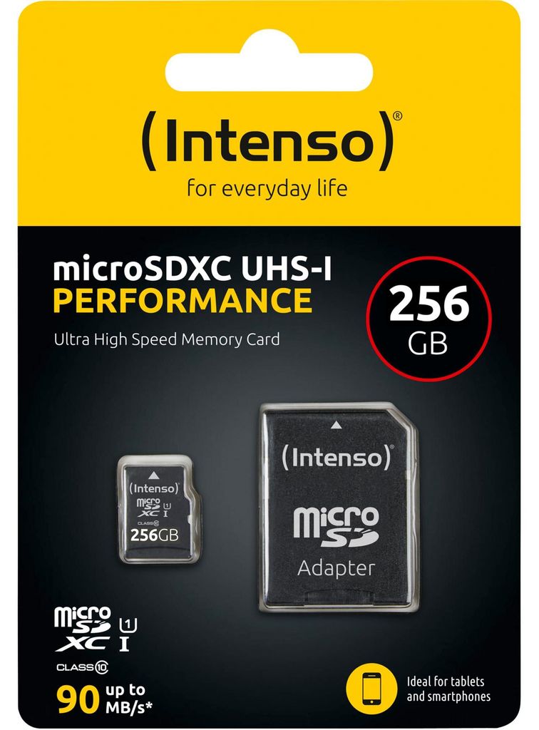 Adaptér Micro SDHC/SD 256 GB Intenso Performance 1 Class 10 Obrázok produktu 