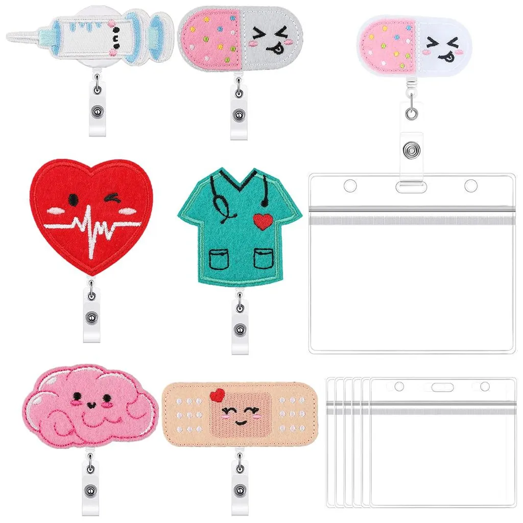 Gadget soignant : lot de 6 porte-badges pratiques pour blouses médicales