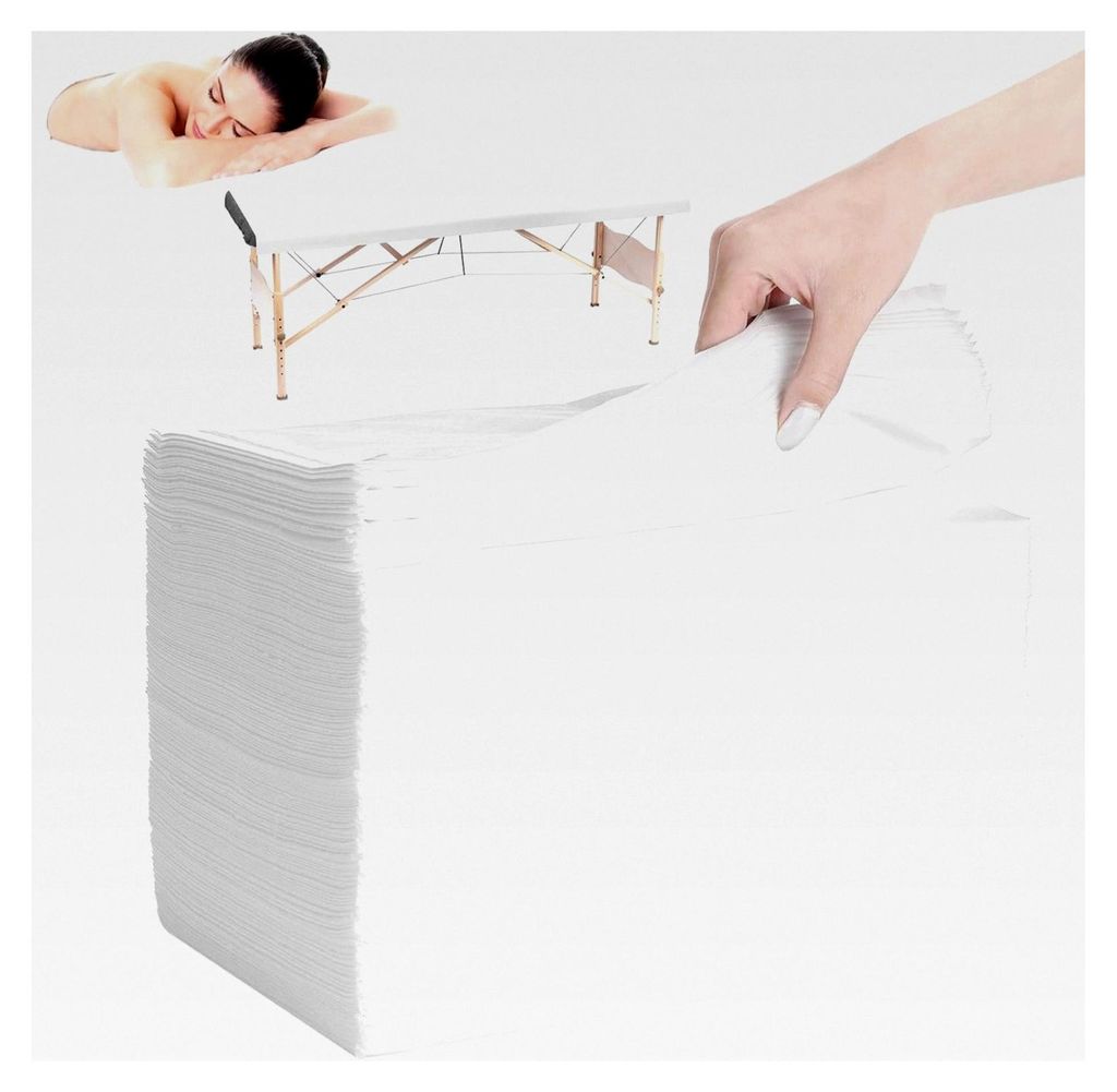 100 Stück Einweg-Massagetisch-Laken, 180 x 80 cm, atmungsaktive Vlies-Bettlaken für Massagetische, Wimpernliegen, Spas, Schönheitssalons, Hotels...