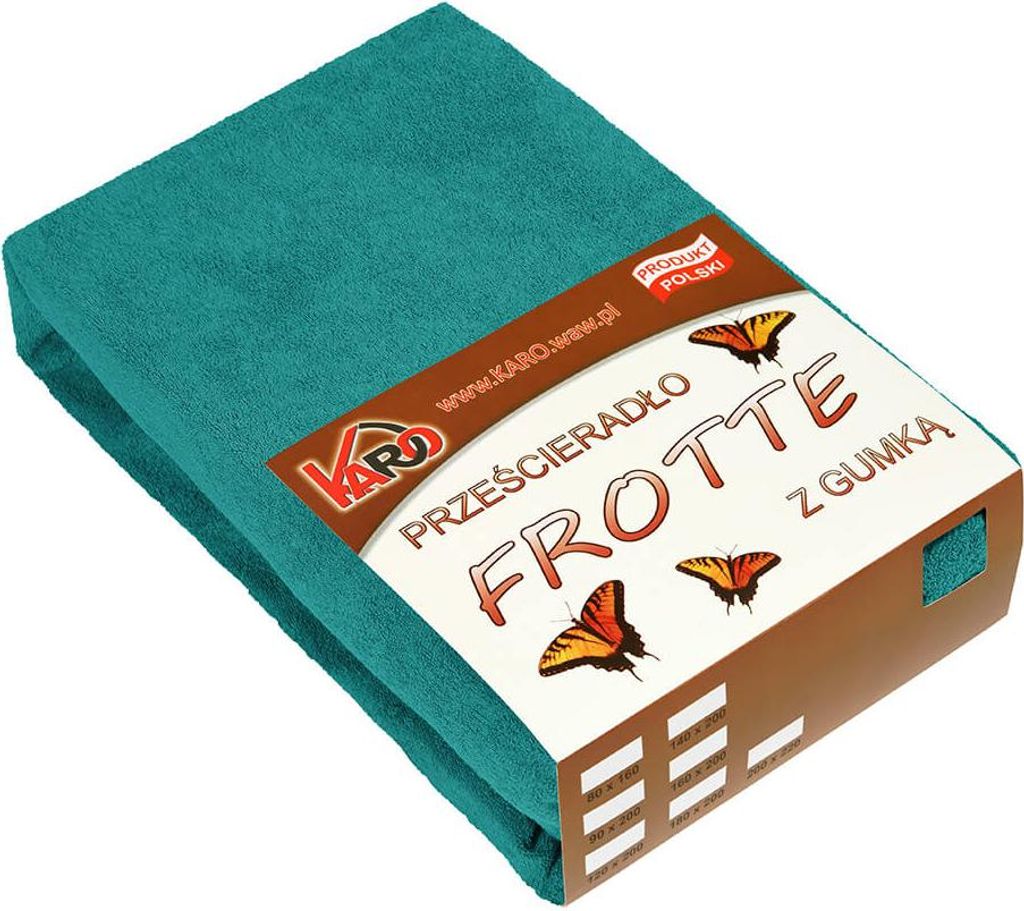 Frottee-Spannbettlaken 140x200 Dunkeltürkis 016 KARO