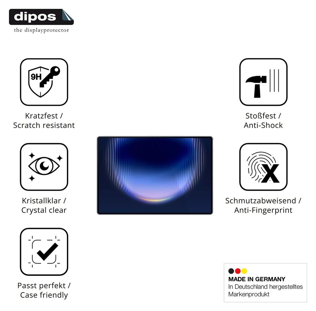 2x Schutzfolie für Huawei MatePad Pro Max - Anti-Shock 9H Folie dipos Glass Kunststoffglas