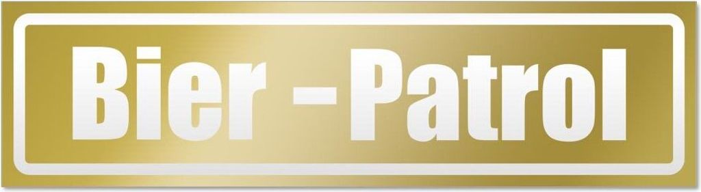Kiwistar Bier Patrol invertiert Magnetschild Schild magnetisch - 45cm Gold - Magnetfolie für Auto PKW Kfz