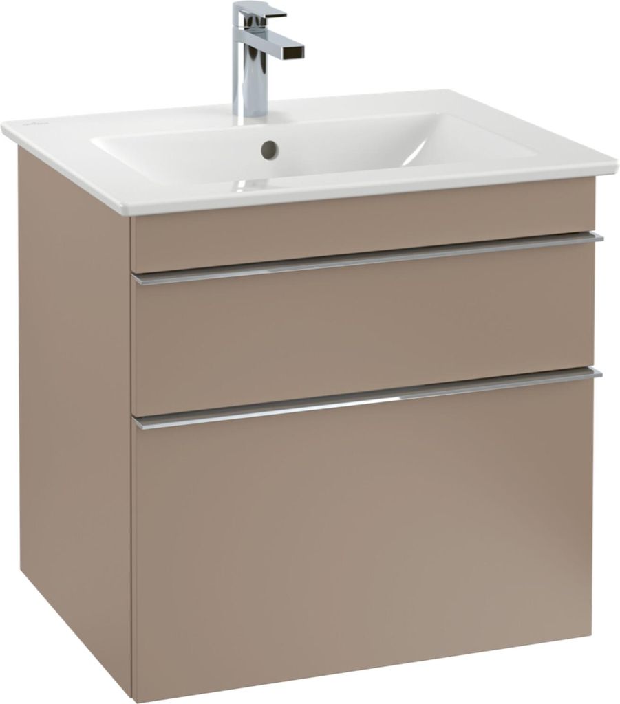 V&B Waschtischunterschrank Venticello 55,3x59x50,2cm, Griff Chrom, taupe