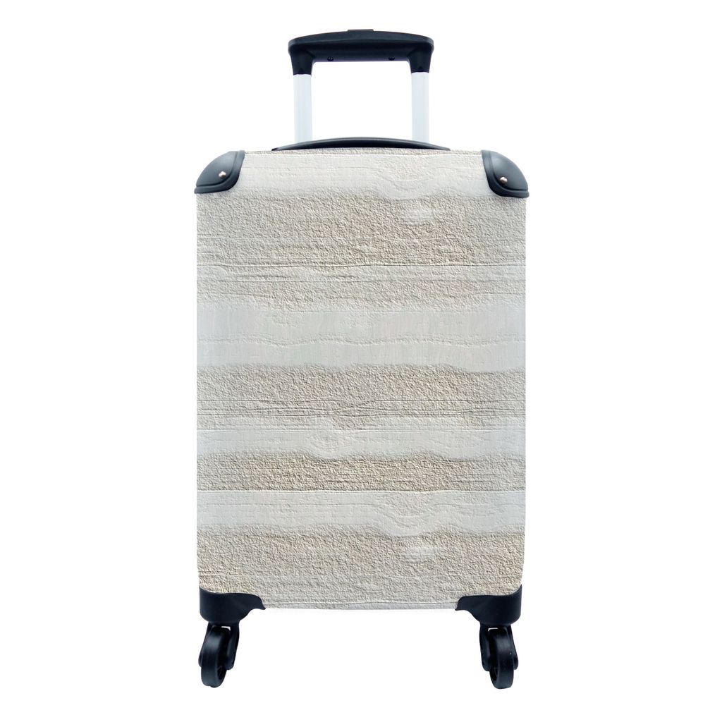 MuchoWow Koffer Handgepäck Trolley Rollkoffer Kleine Reisekoffer mit 4 Rollen - Stein - Muster - Gips - Cabin Size < 55x40x23 cm & 55x40x20 cm -...