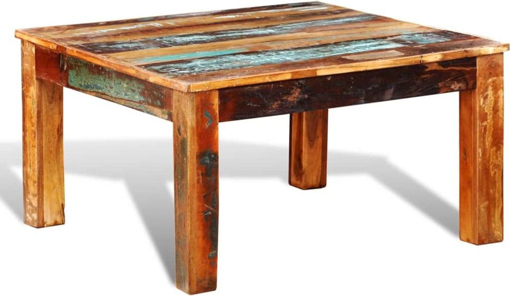 vidaXL Couchtisch Quadratisch Altholz