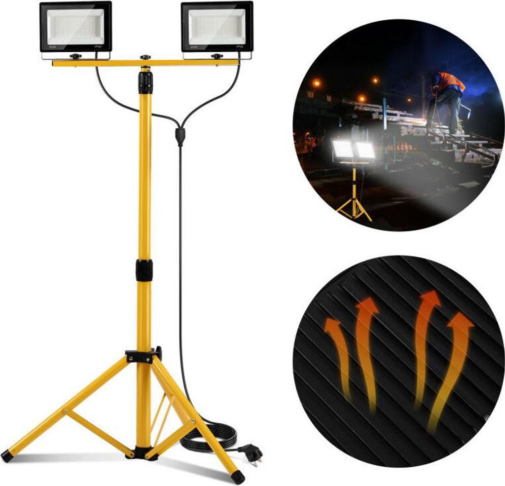 Jayseuw 50W LED Baustrahler Flutlicht Scheinwerfer Außenstrahler Arbeitsleuchte Bauscheinwerfer IP66 Wasserdicht Kaltweiß