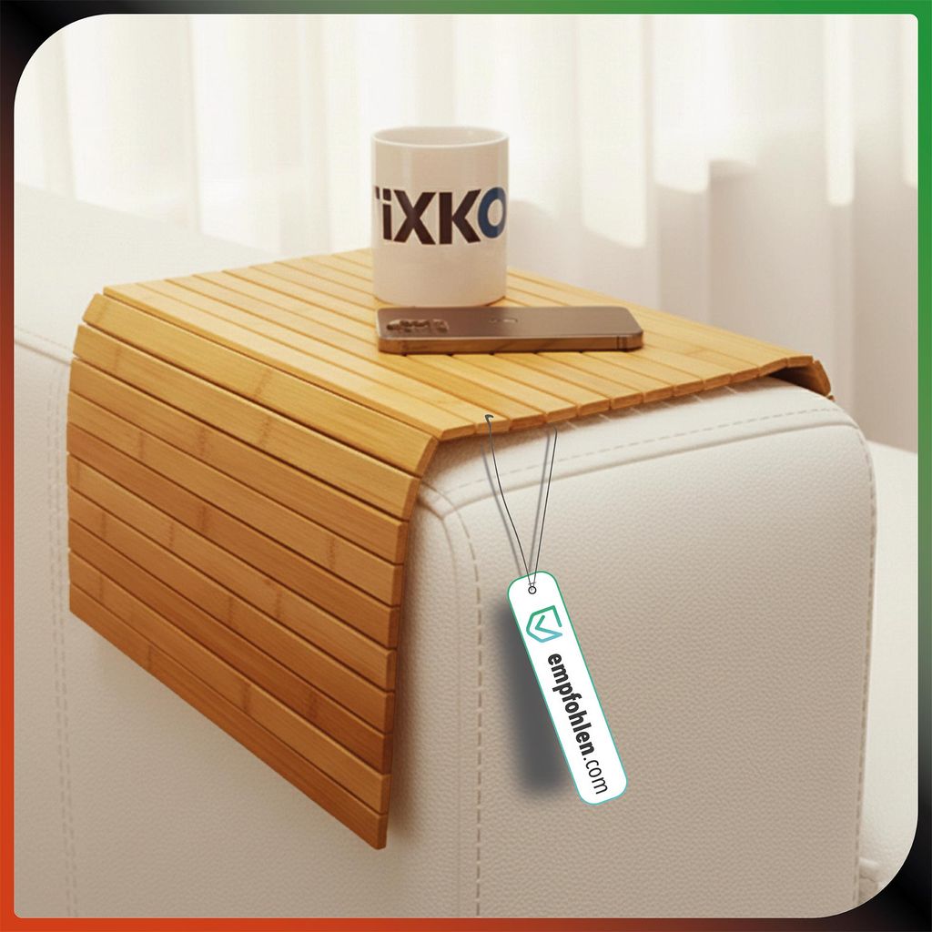Flexible Couch-Ablage aus Bambus 63 x 37 cm Produktbild 