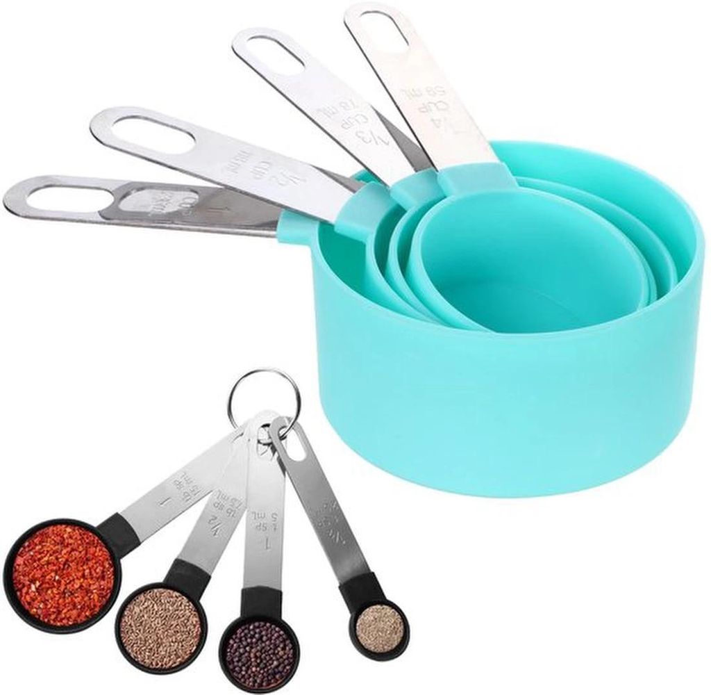 Gesamtkochset mit 8 Maßlöffeln und -bechern für präzises Kochen und Backen