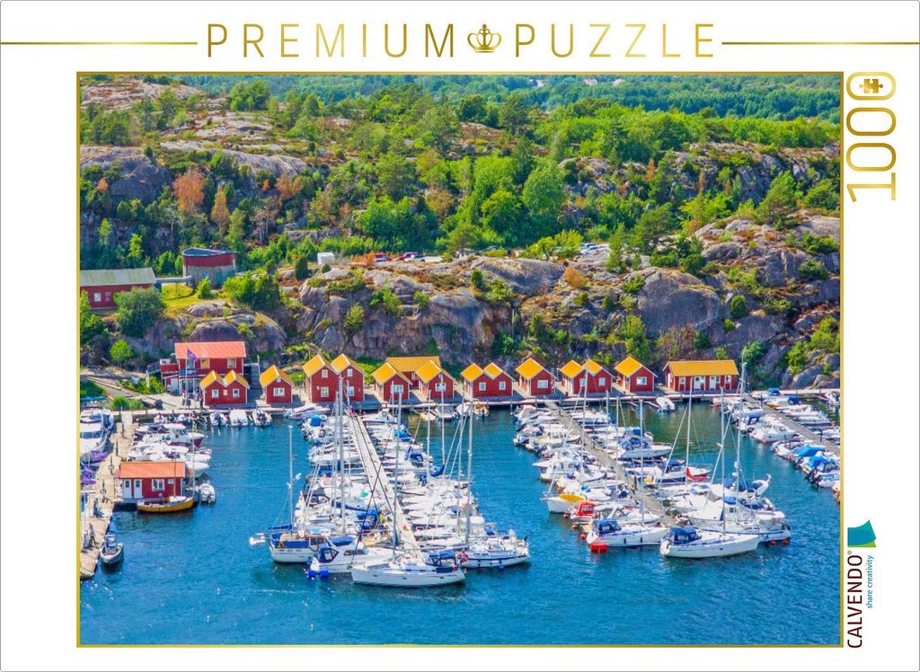 CALVENDO Puzzle Schöner Hafen in Grebbestad | 1000 Teile Lege-Größe 64x48cm Foto-Puzzle für glückliche Stunden