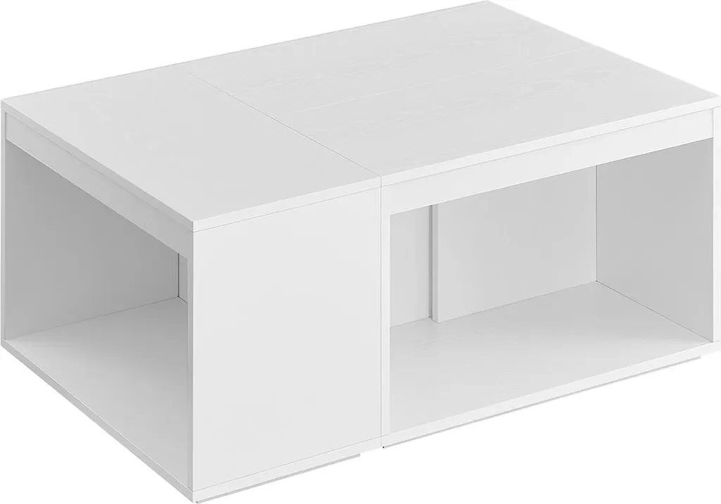 Tables basses blanc neige 3 pièces : design compact et grand rangement