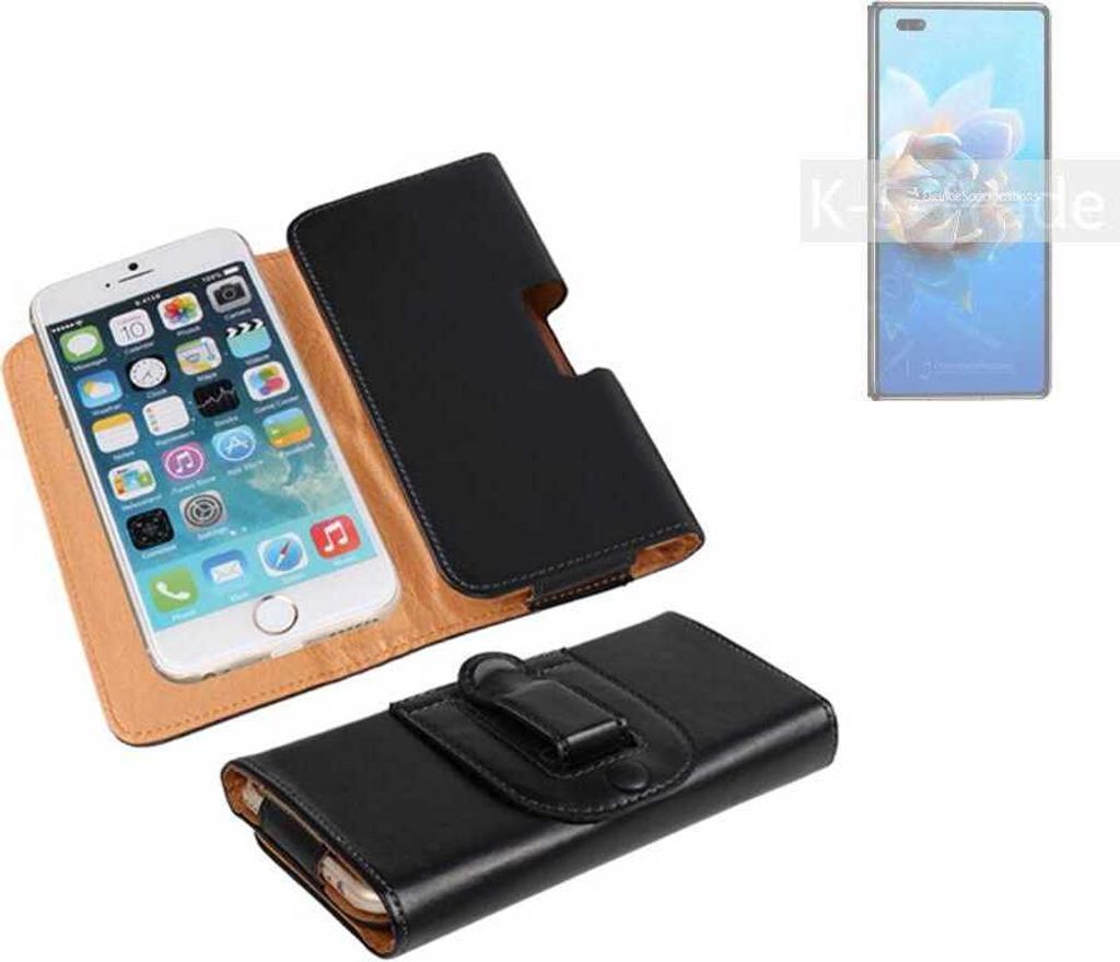 K-S-Trade Schützhülle Handyhülle kompatibel mit Huawei Mate X2 Holster Gürtel Tasche Schutzhülle Handy-Tasche Smartphone Case Seitentasche