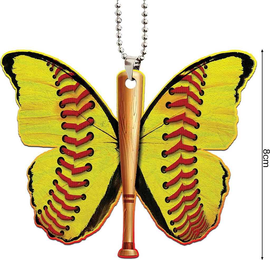 Softball-Handschuh-Anhänger, Acryl, flaches Softball-Handschuh-Ornament, Softball-Themen-Baum-Hängeornament, Geschenk für Softball-Spieler