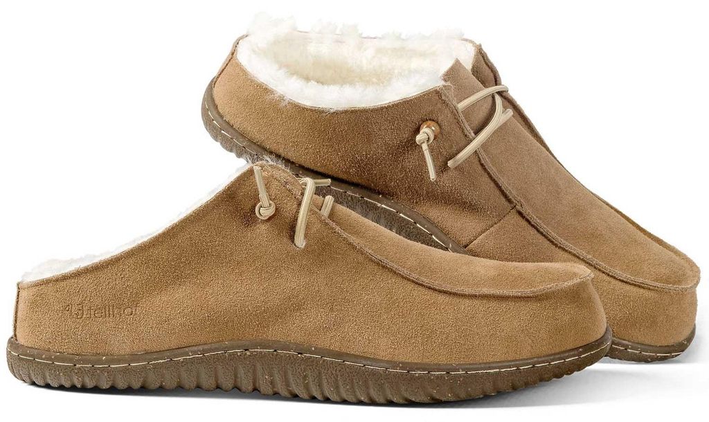 Fellhof Uniko Herren Lammfell-Pantoffel mit Gummisohle Braun, 3544-BRWN