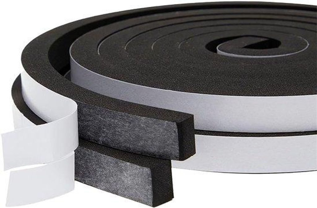 Isolierband - Selbstklebende Schaumdichtband (15mm x 10mm x 4m), für akustische und thermische Isolierung von Fenstern und Türen