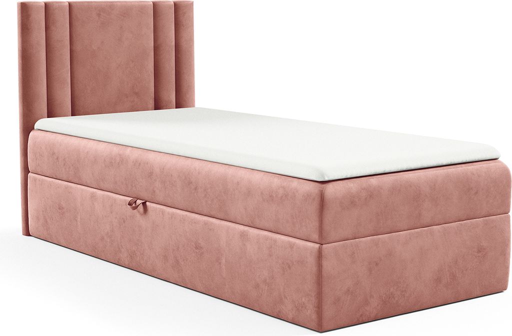 MEBLINI Kinderbett mit Bettkasten - Gepolstert Einzelbett mit Matratze - Polsterbett mit Stauraum - Bett mit Kopfteil - Stauraumbett - CARDI - 100x...