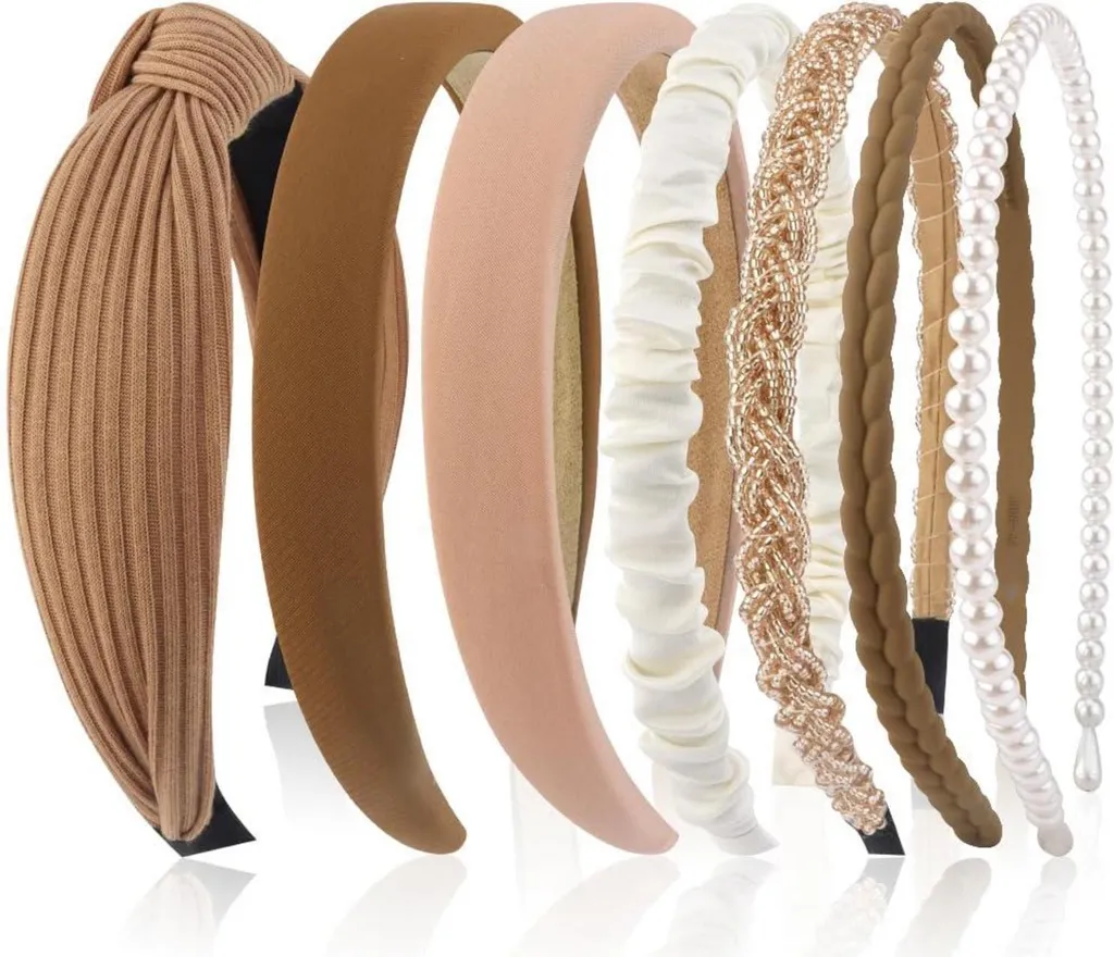 Bandeaux Perles Marron pour Coiffure de Mariage et Soirée : Lot de 7
