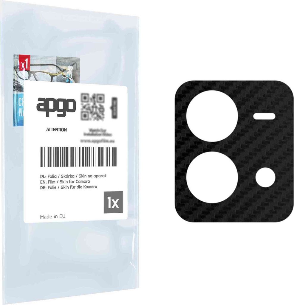 apgo Objektivschutz-Folie, Kameraschutz kompatibel mit Vivo Y35 4G, Carbon-Imitation, Rückseite Schutzfolie für Kamera-Insel, Hinten Folie, kratz...