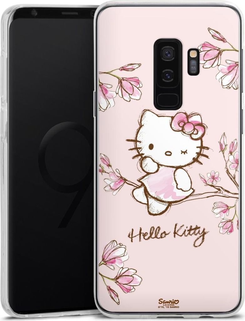DeinDesign Handyhülle für Samsung Galaxy S9 Plus Silikon Hülle Case Smartphone Schutzhülle Fanartikel Hanami Hello Kitty