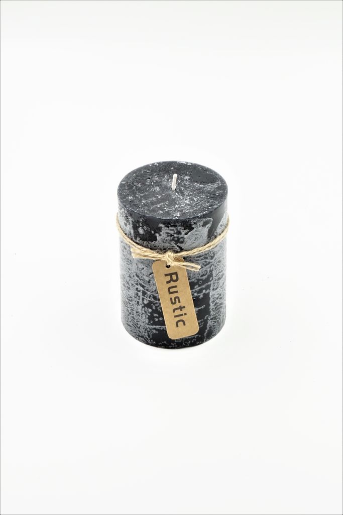 Rustik Stumpenkerze Schwarz 100 x 70 mm durchgefärbt Gastro Kerzen