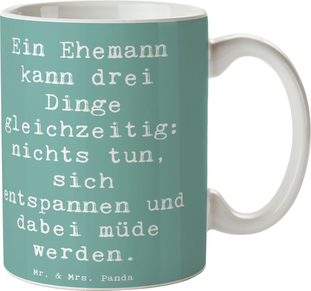 Mr. & Mrs. Panda Kaffeebecher Spruch Ehemann Fähigkeiten - Meeresbrise - Geschenk, Müdigkeit, Tasse, schöne, Teetasse, Freude, Liebe zum, Kaffee...