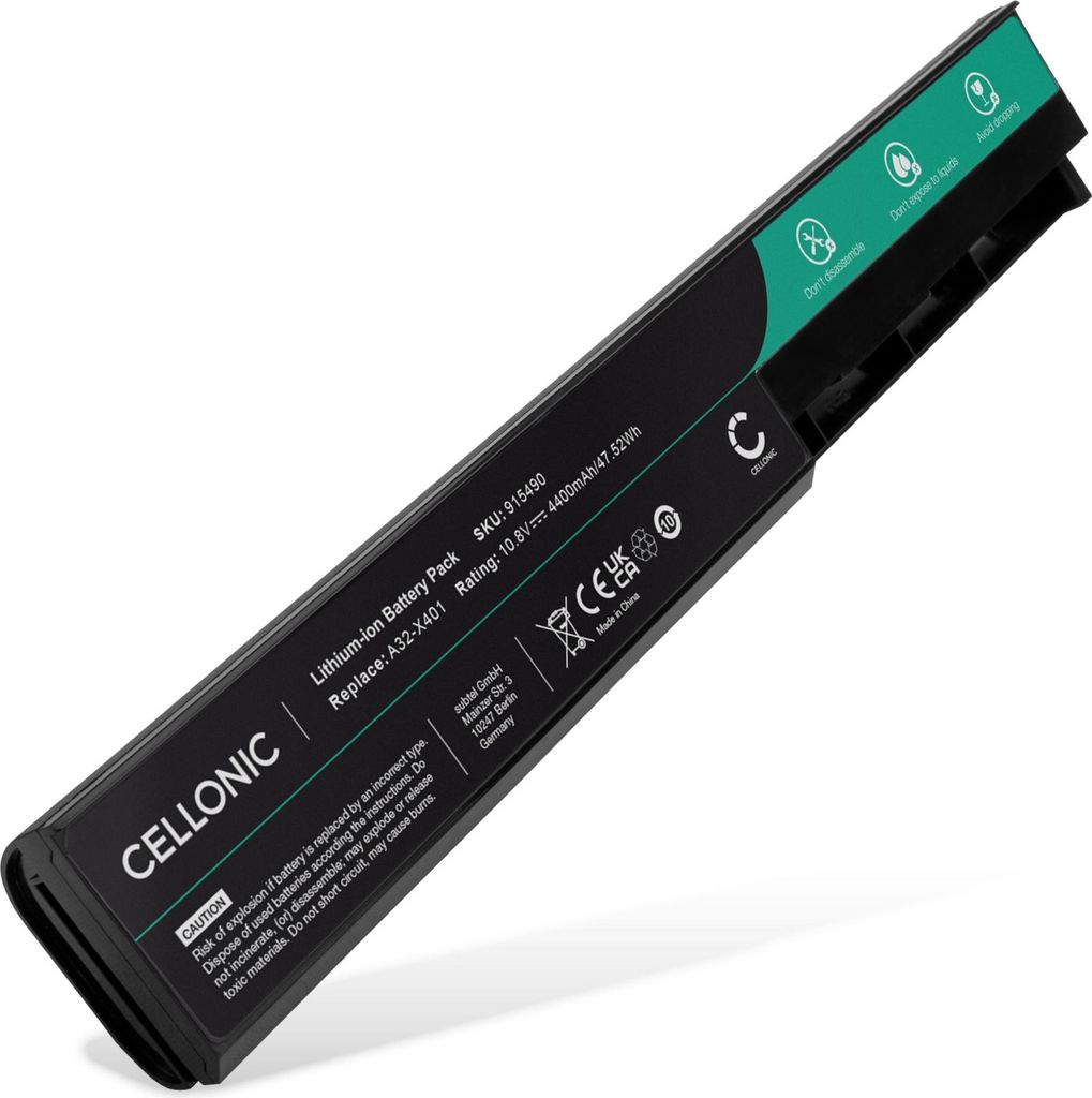 CELLONIC 1x Akku für Notebook Kompatibel mit ASUS X501A, X501 series, X301A, - (4400mAh, 10.8V)