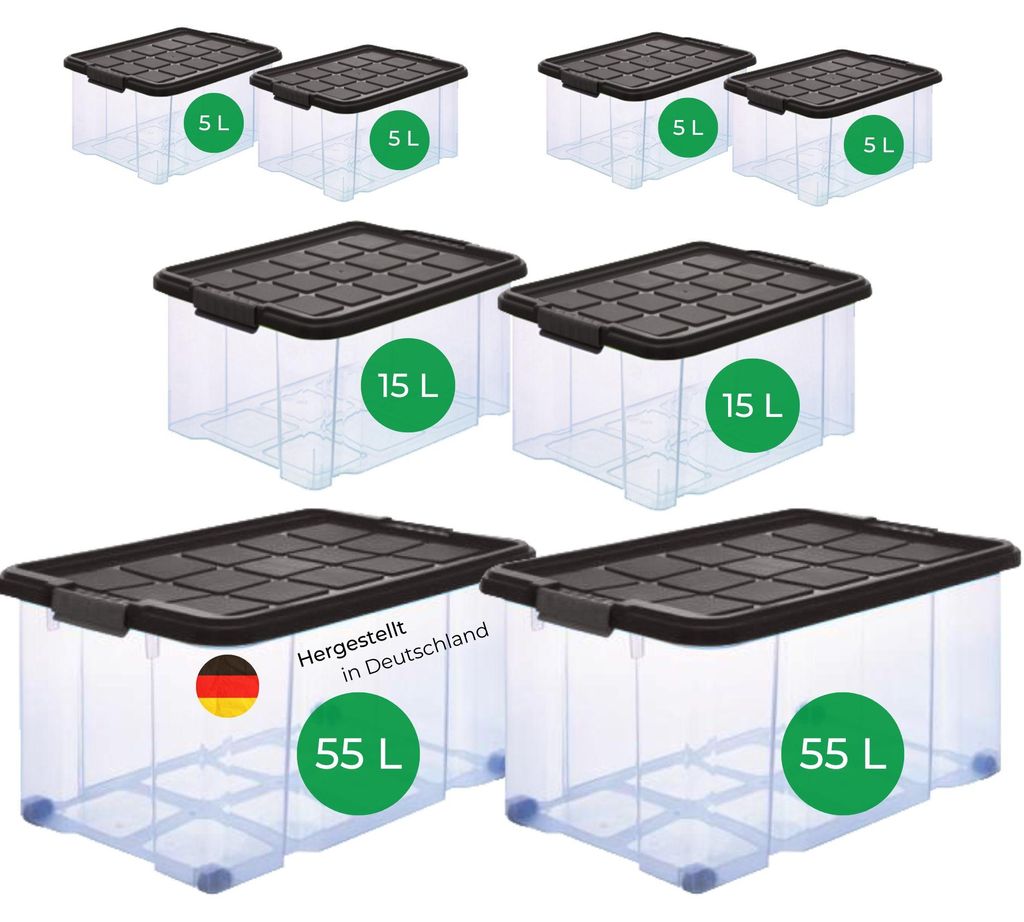 Novaliv 8  tlg Sparset Aufbewahrungsboxen mit Deckel Produktbild 
