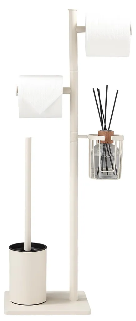 Serviteur de toilette complet avec brosse WC et double porte-rouleau