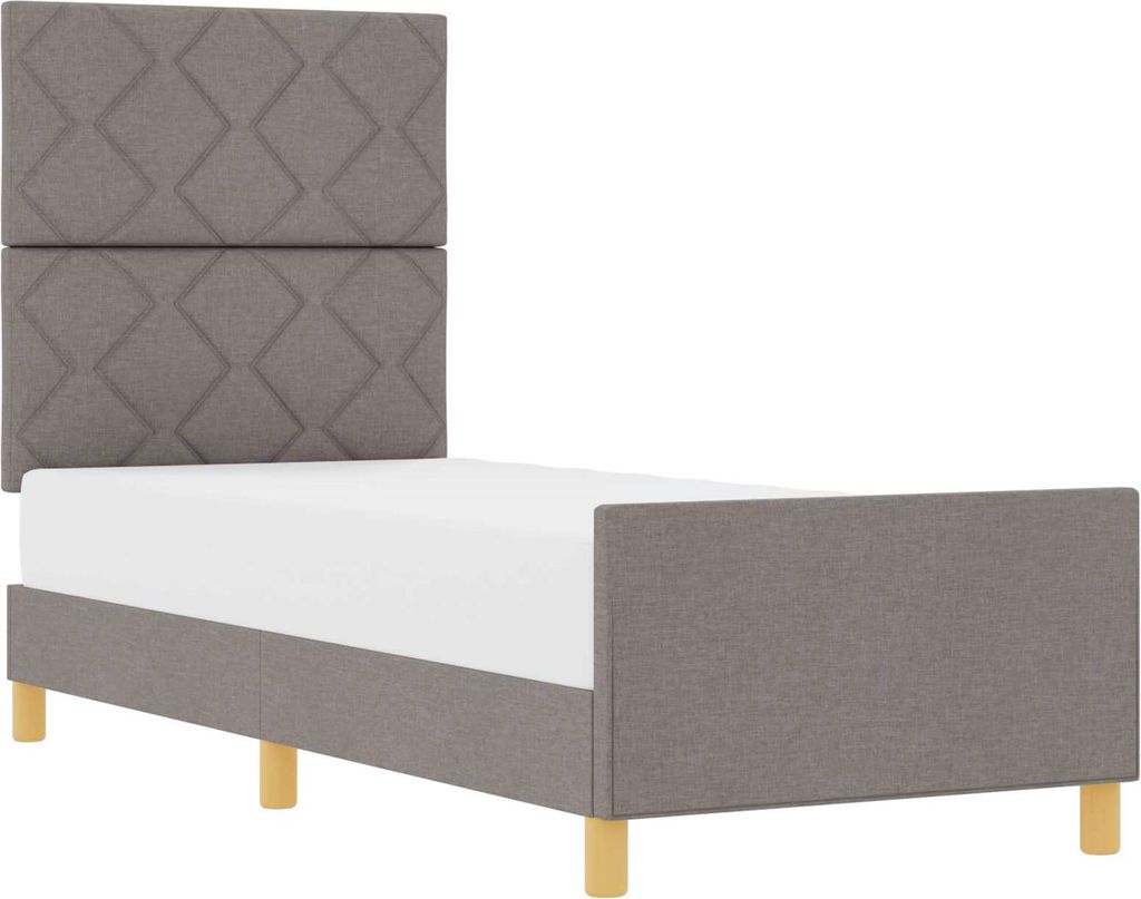Bettgestell mit Kopfteil Taupe 80 x 200 cm Stoff