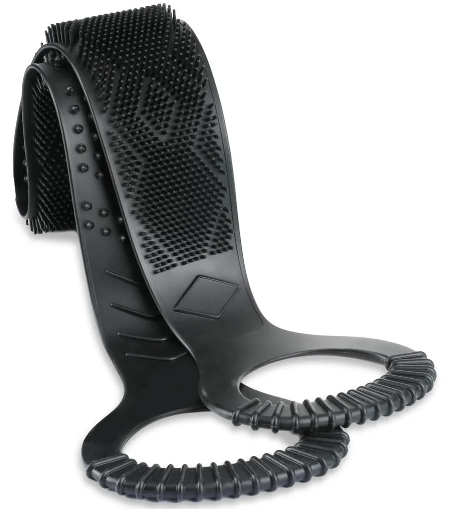 Brosse de douche anti-cellulite en silicone noir 90 cm pour peau douce