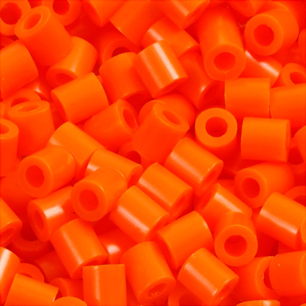 Nabbi-Bügelperlen, Größe 5x5 mm, Lochgröße 2,5 mm, mittel, leuchtend orange (32233), 6000 Stück 1 Box