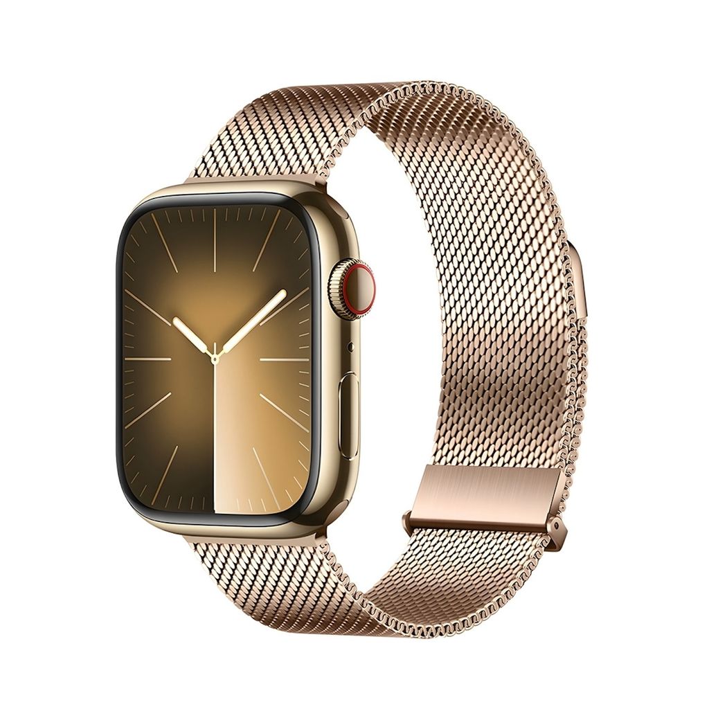 Für Apple Watch SE 2023 44mm DUX DUCIS Milanese Pro Series Edelstahl Armband Gold
