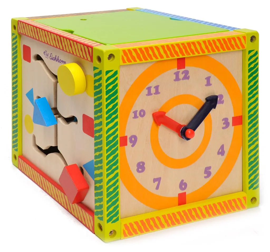 Cube d'Éveil Multi-activités en Bois Eichhorn Color pour Bébé dès 1 An - 4