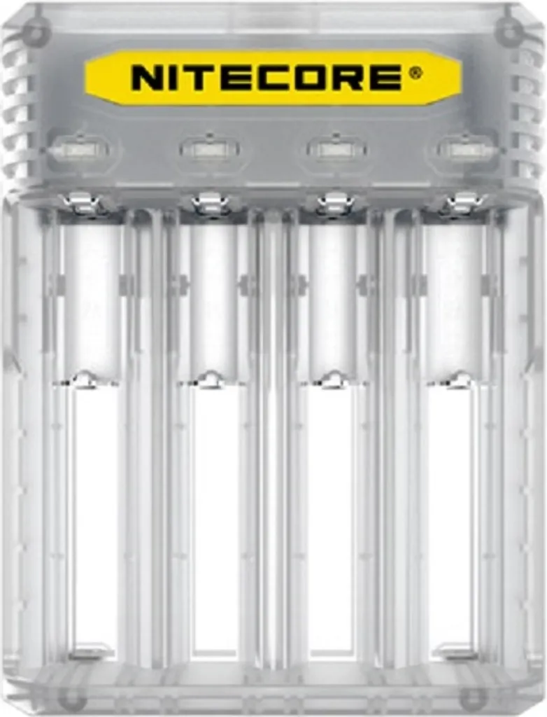 Chargeur d'Accu Intelligent Nitecore Q4 Transparent à Quatre Slots