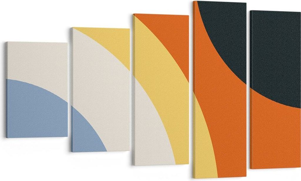 Bild auf Leinwand - Leinwandbild - 5 Teile - Abstraktion die Farben Radius - 100x60cm - Wand Bild - Wanddeko - Wandbilder - Leinwanddruck - Bilder ...