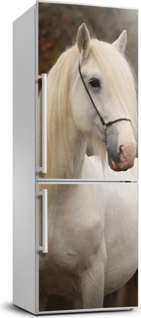 Tulup Kühlschrankdekoration - 70x190 cm - Aufkleber auf dem Kühlschrank - Weißes Pferd XL