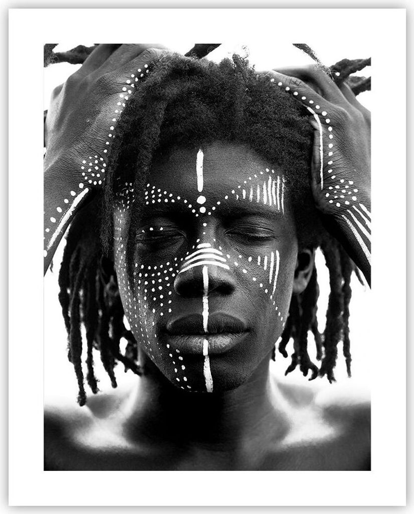 Poster - Poster ohne Rahmen - Afrika Ethnisch Schwarz - 40x50 cm - Wand Bild - Wanddeko - Wandbilder - Kunstposter - Wandposter - Bilder - Kunstdru...