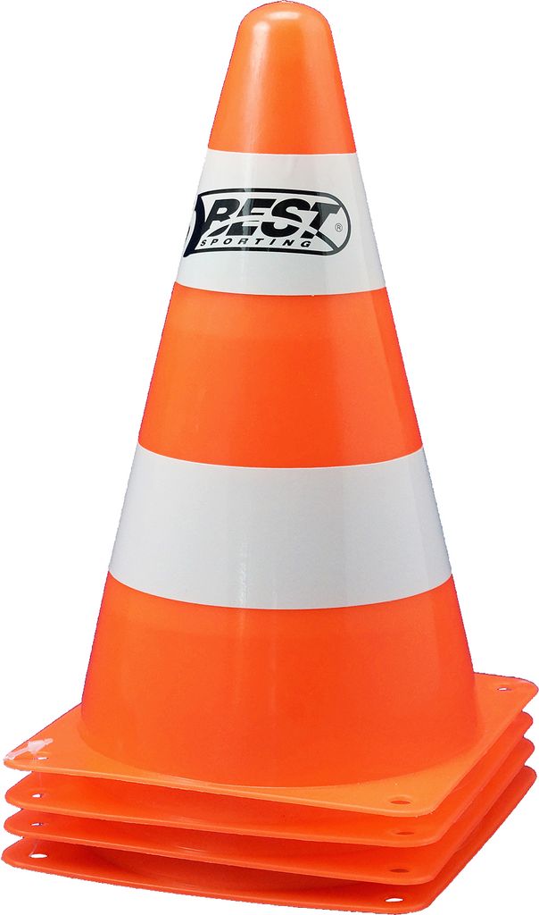 Best Sporting Pylonen orange-weiß, 23 cm hoch, im 4er Pack