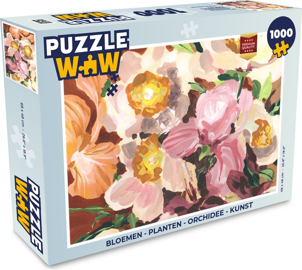 MuchoWow Puzzle 1000 Teile Blumen - Pflanzen - Orchidee - Kunst - Erwachsene - Rätsel